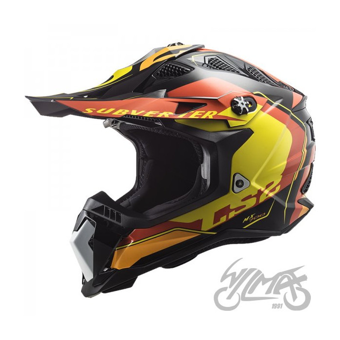 Kask motocyklowy LS2 MX700 SUBVERTER EVO ARCHED żółto czerwono czarny